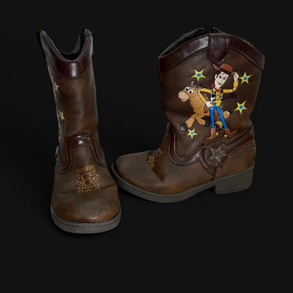Disney Pixar Toy Story Woody & Bullseye Cowboy Boots Toddler Size 8 - Picture 2 of 6